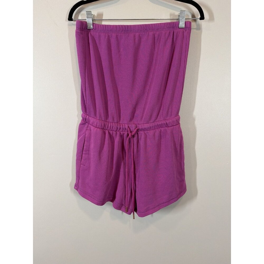 Jolyn Women's Romper Size S Purple Cotton Blend Casual Summer Outfit Strapless